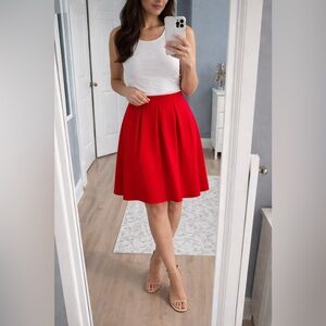 Vibrant Red A-Line Skirt M